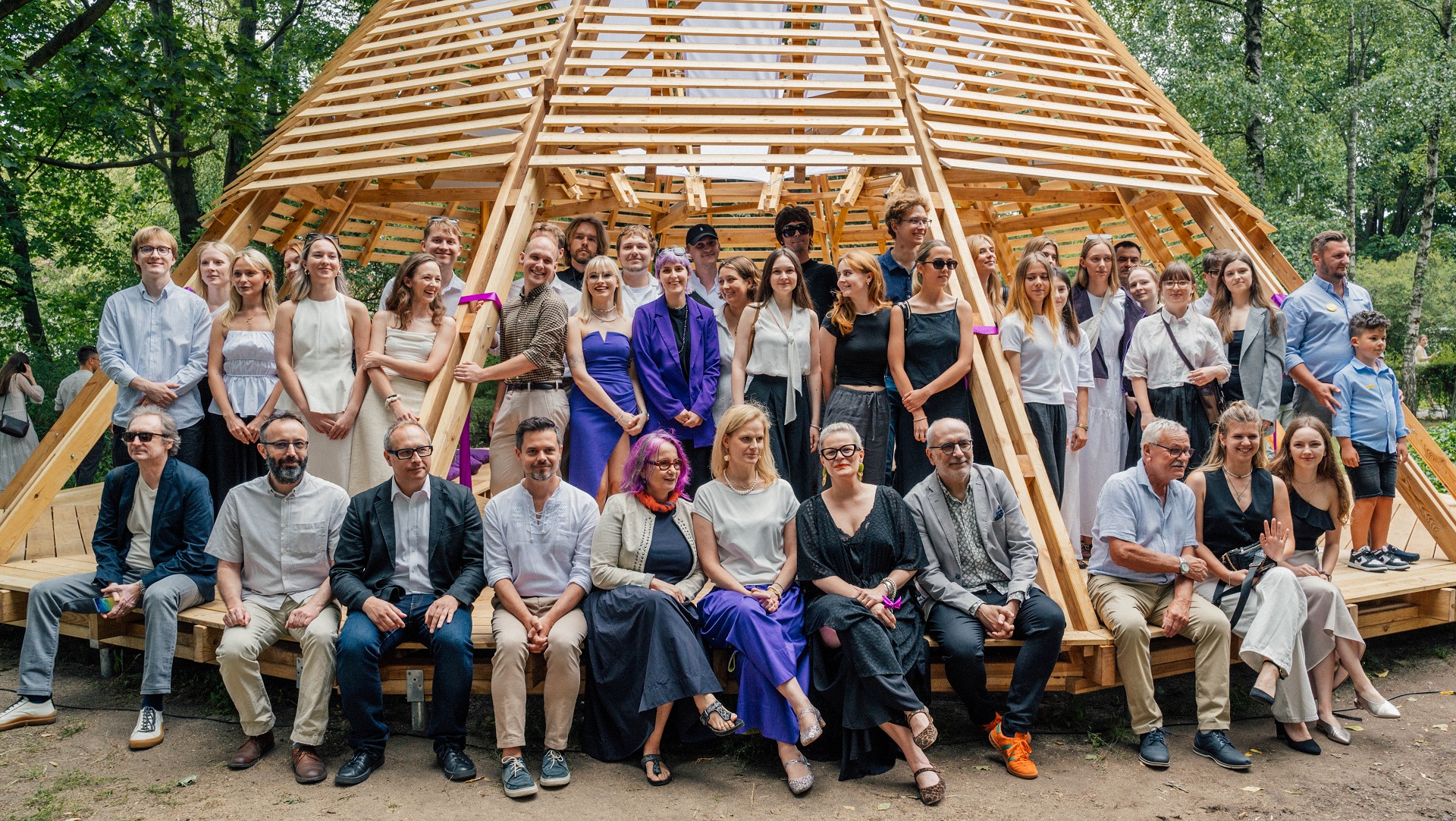 Community Pavilion, its creators and project supervisors, photo by Artur Brzozowski