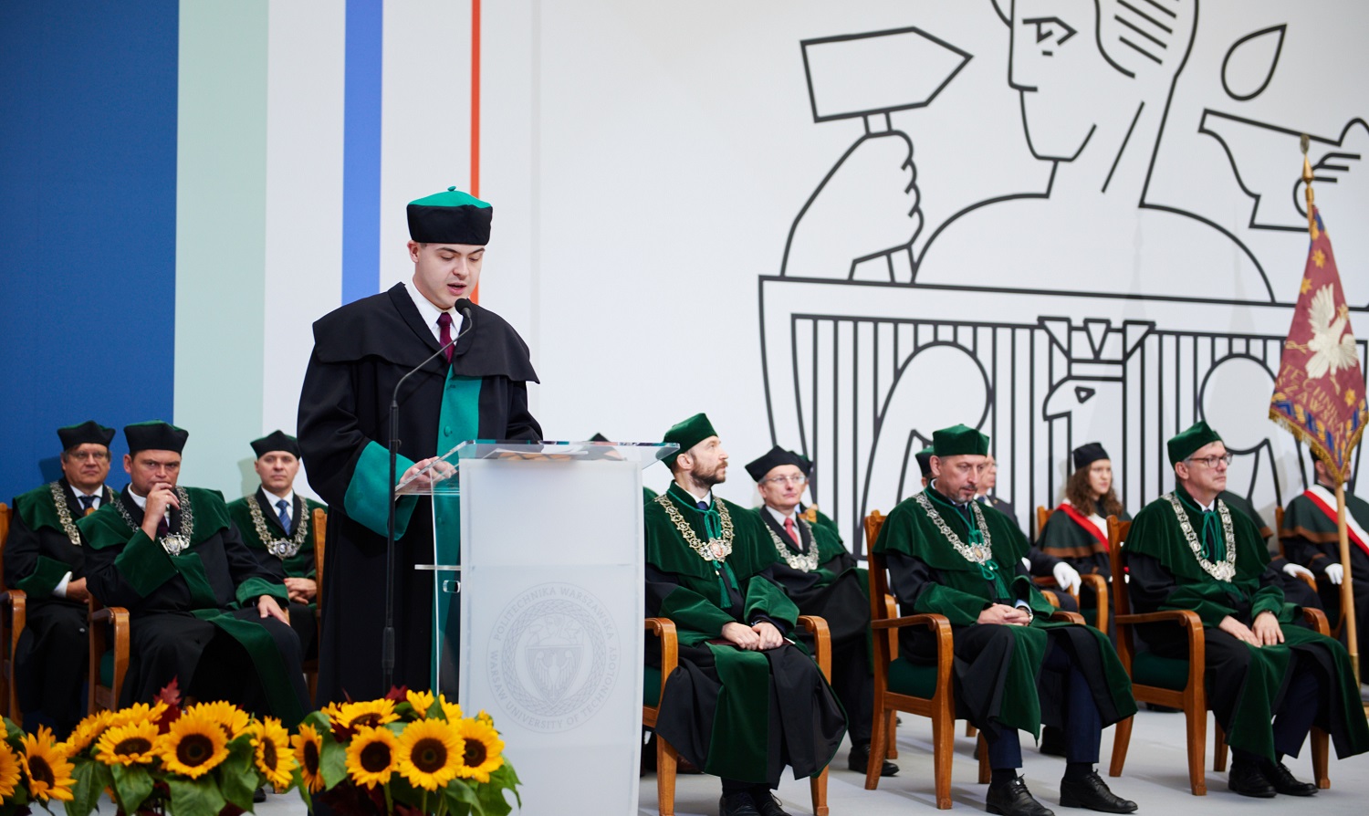 Photo of Paweł Świniarski, President of the WUT Students' Self-Government during 