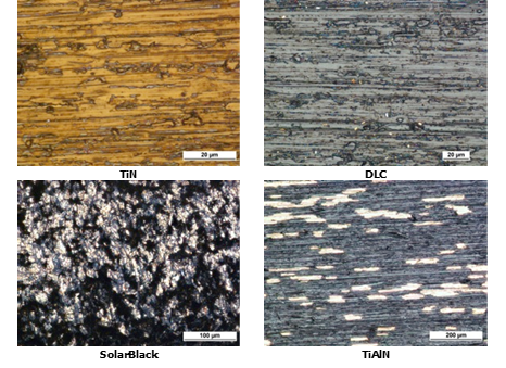 Photo of the morphology of coating layers after functional tests