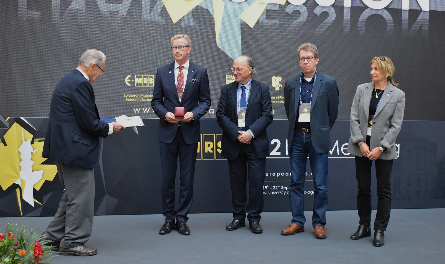 A photo from the award ceremony of the Jan Czochralski Gold Medal 