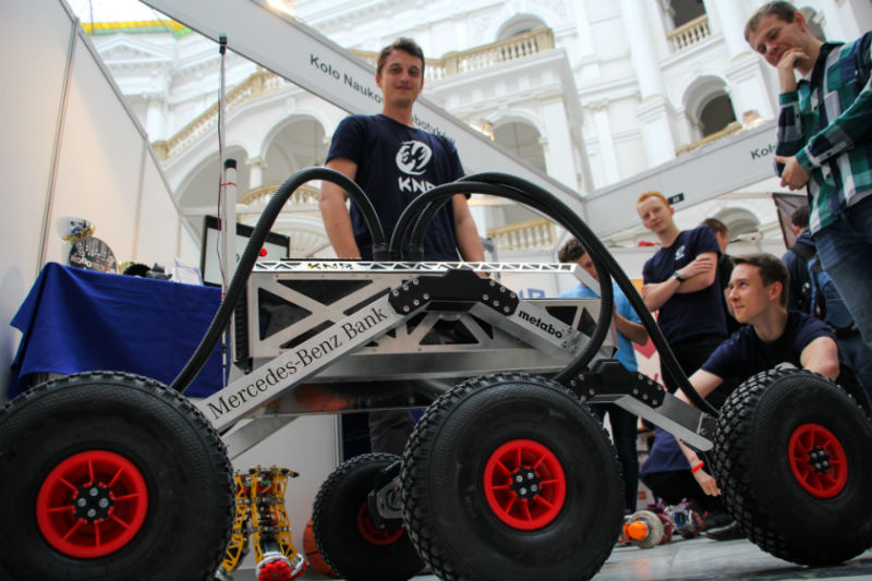 Students with a rover