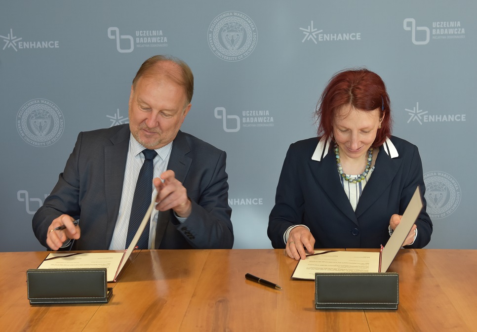 Photo of Prof. Krzysztof Zaremba, Rector of the Warsaw University of Technology, and prof. Geraldine Rauch, Rector of Technische Universität Berlin