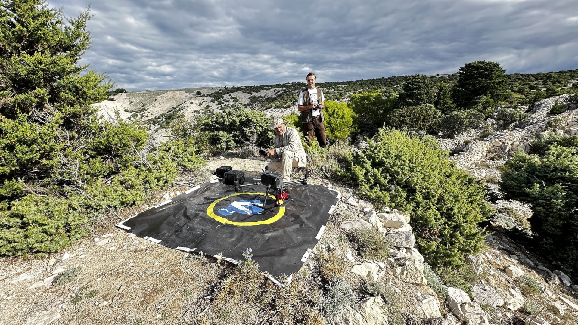 Prof . Robert Głębocki and Paweł Waligóra on the island of Rab during work in the fortress of St. Cosmas and Damian, photo by Aleksandra Orłowska