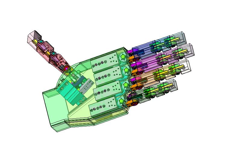 Ground-level mechanical design of the prosthesis made in the Solidwork program, which is the basis for a prosthesis prototype