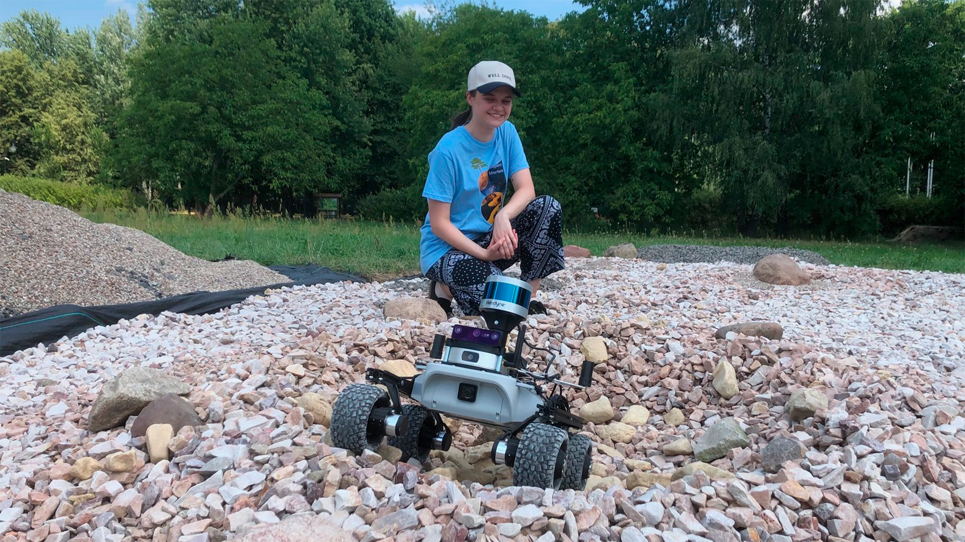 Research work in Józefosław using the rover