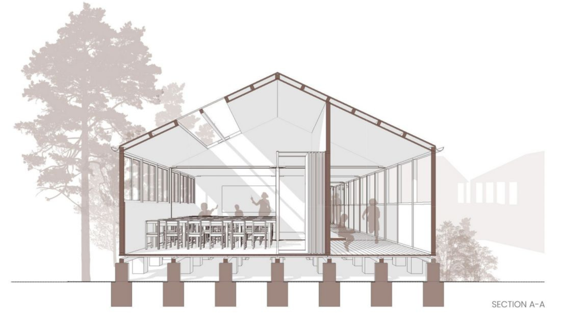 Winning project of the school designed by the WUT Faculty of Architecture students