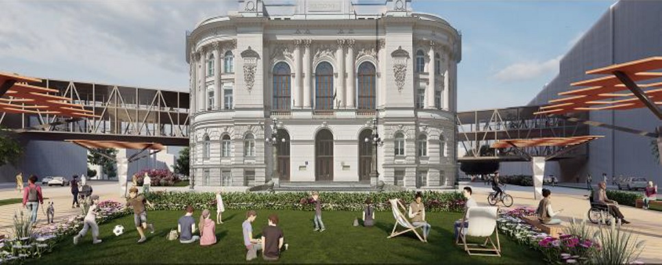 Visualization of one of the visions of the WUT's campus