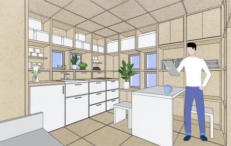 Visualization of the interior of a modular home