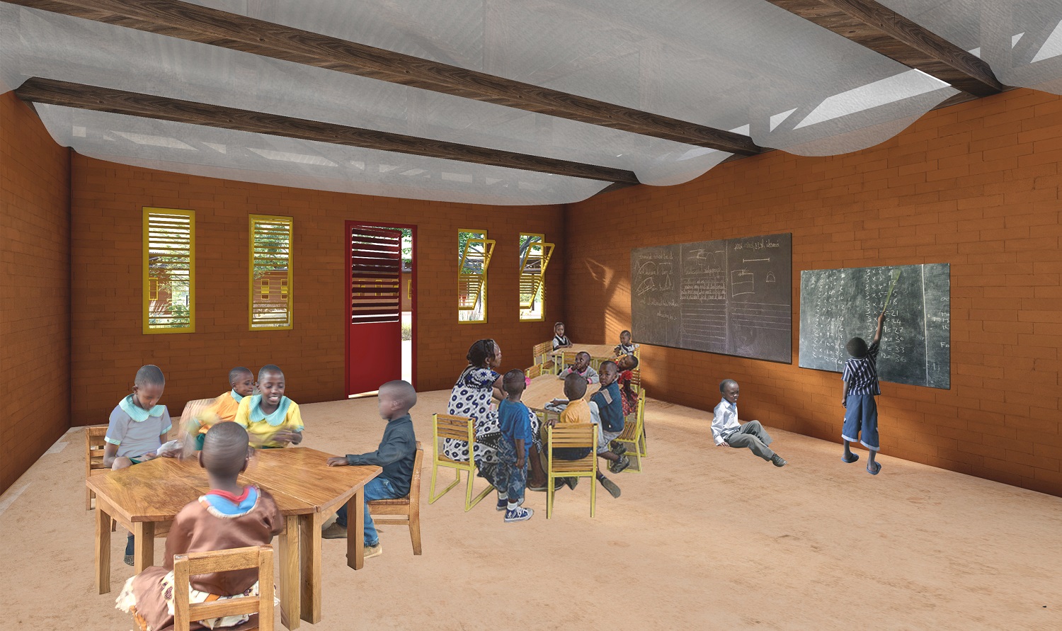 Graphics presenting the Sustainable Development Centre in the Mayukwayuukwa refugee camp