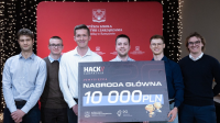 Members of the CombAIns team with their award at Hack Carpathia 2026
