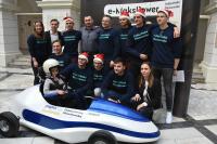 Maks with his parents and the constructors of the e-MaksPower vehicle, photo: BPI