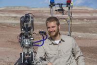 Photo of Konrad Aleksiejuk during the Mars rover competition in the United States