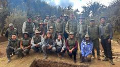 Participants of the archaeological excavations at Sacsayhuamán