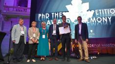 EMRS Fall Meeting 2024 at Warsaw University of Technology. In the photo from left: Valentin Craciun (Governing Board member), Giuseppina Padeletti (newly elected EMRS President), Małgorzata Lewandowska, Franck Tessier (current and incoming EMRS Vice President), winner of the 3-minute thesis competition, and Tony Kenyon (current EMRS President)
