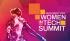 Graphics presenting a woman and promoting the Women in Tech Summit 